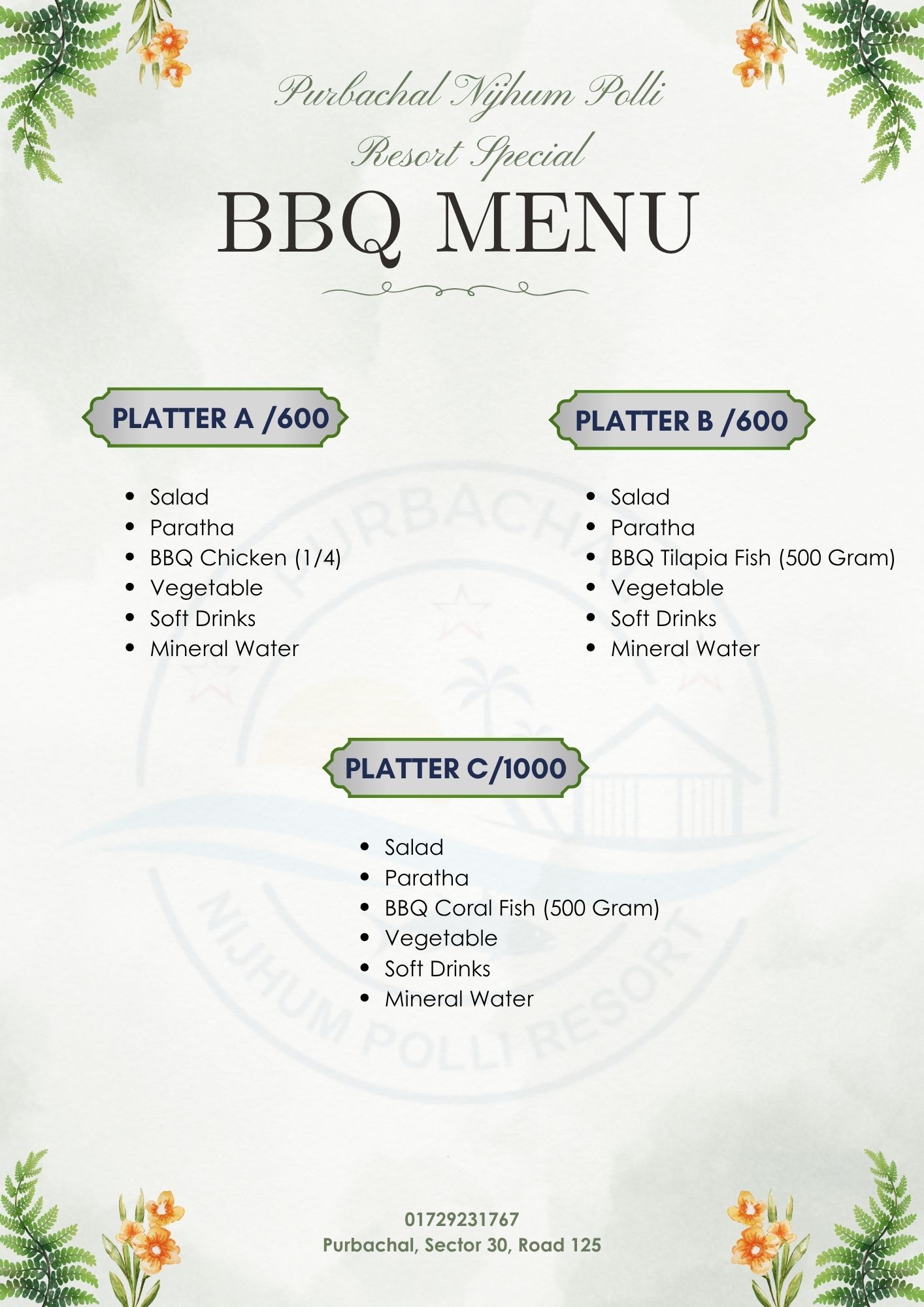 BBQ Menu
